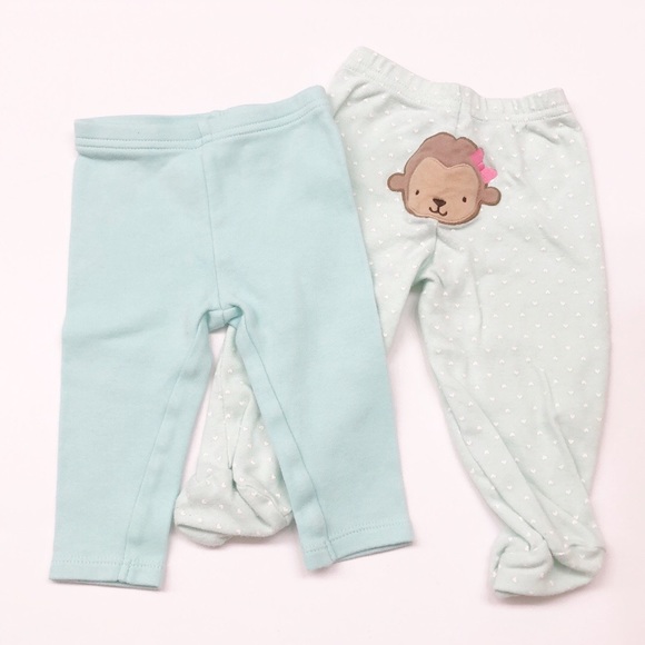Carter's Other - Carter’s mint green monkey leggings set